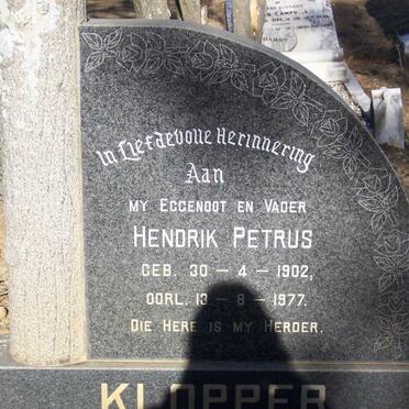 KLOPPER Hendrik Petrus 1902-1977