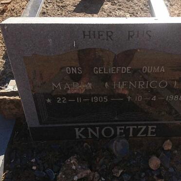KNOETZE Maria nee HENRICO 1905-1988