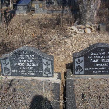 LOMBARD Barend Jacobus 1898-1958 &amp; Danie Helena 1909-1977