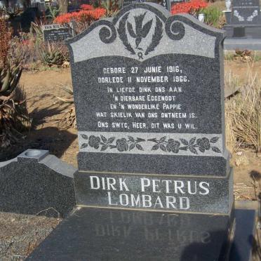 LOMBARD Dirk Petrus 1916-1966