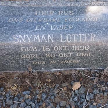 LOTTER Snyman 1896-1951