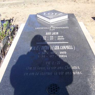 LOTZ Hans Jacob 1919-2000 &amp; CAMPBELL M.G.C. Truda 1919-2004