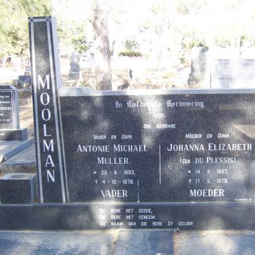 MOOLMAN Antonie Michael Muller 1893-1978 &amp; Johanna Elizabeth DU PLESSIS 1907-1978