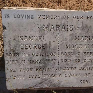 MARAIS Samuel George 1888-1957 &amp; Maria Magdalena 1887-1962