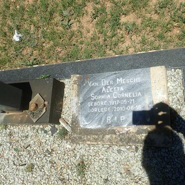 MESCHT Dirk Johannes Willem, van der 1913-1975 &amp; Aletta Sophia Cornelia 1917-2010