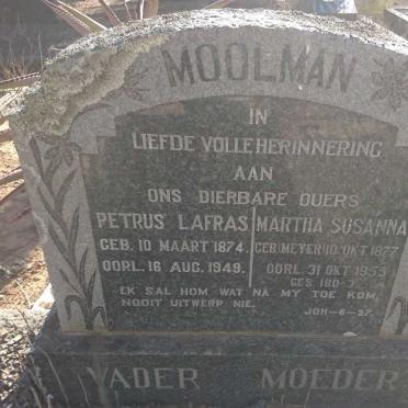 MOOLMAN Petrus Lafras 1874-1949 &amp; Martha Susanna MEYER 1877-1955