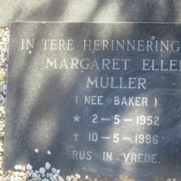 MULLER Margaret Ellen nee BAKER 1952-1996