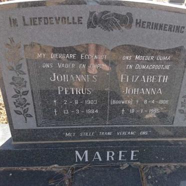 MAREE Johannes Petrus 1903-1984 &amp; Elizabeth Johanna BOUWER 1908-1995