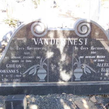NEST Gideon Johannes, van der 1909-1983 &amp; Aletta Elizbeth 1919-1993