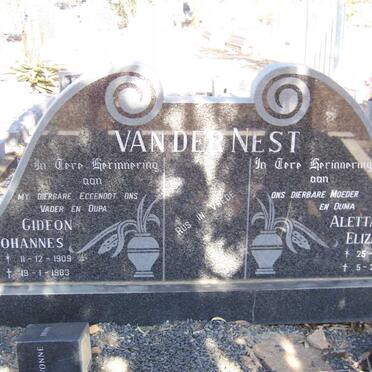 NEST Gideon Johannes, van der 1909-1983 &amp; Aletta Elizbeth 1919-1993