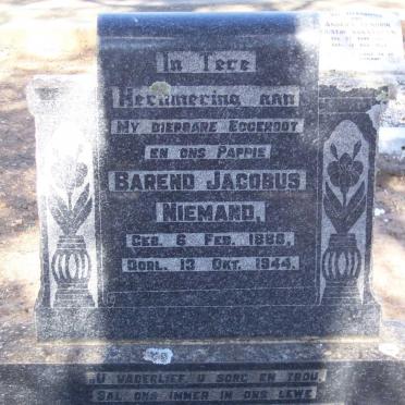 NIEMAND Barend Jacobus 1888-1944