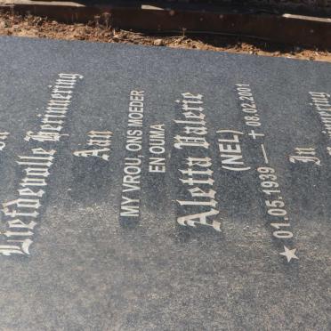 NEL Derryk 1936- &amp; Aletta Valerie NEL 1939-2001