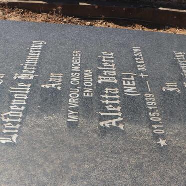 NEL Derryk 1936- &amp; Aletta Valerie NEL 1939-2001