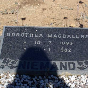 NIEMAND Dorothea Magdalena 1893-1982