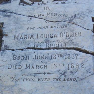 O'BRIEN Maria Louisa nee BROLI 1837-1892