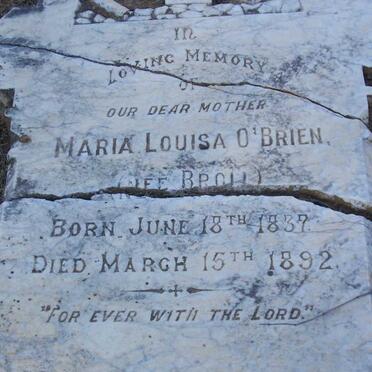 O'BRIEN Maria Louisa nee BROLI 1837-1892