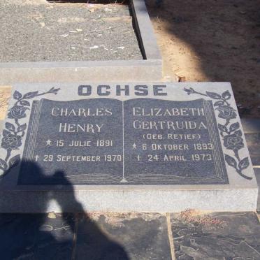 OCHSE Charles Henry 1891-1970 &amp; Elizabeth Gertruida RETIEF 1893-1973