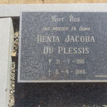 PLESSIS Henta Jacoba, du 1915-1986
