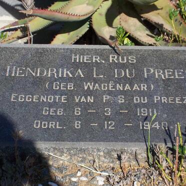 PREEZ Hendrika L., du nee WAGENAAR 1911-1940