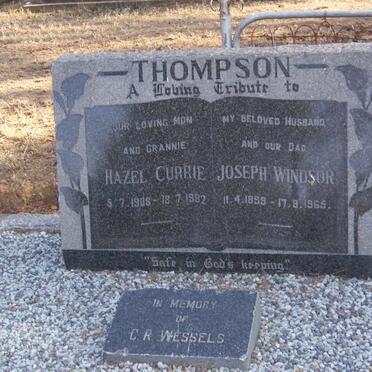THOMPSON Joseph Windsor 1899-1965 &amp; Hazel Currie 1908-1982