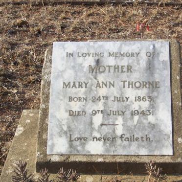 THORNE Mary Ann 1863-1943