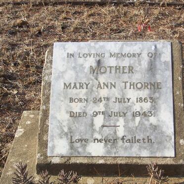 THORNE Mary Ann 1863-1943
