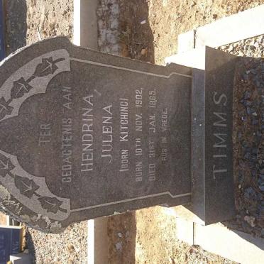 TIMMS Hendrina Julena nee KITCHING 1902-1985