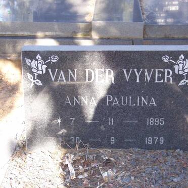 VYVER Anna Paulina, van der 1895-1979