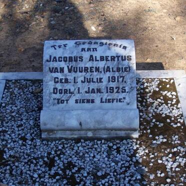 VUUREN Jacobus Albertus, van 1917-1925