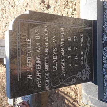 VUUREN Gladys Ivy, Jansen van 1910-1997