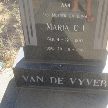 VYVER Maria C.I., van de 1892-1982