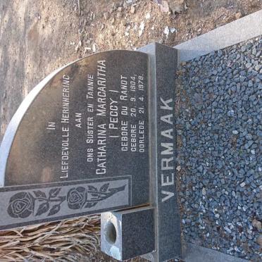 VERMAAK  Catharina Margaritha nee DU RANDT 1904-1978