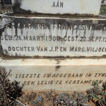 VILJOEN Margaritha Francis 1908-1913