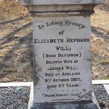 WILL Elizabeth Hepburn nee DAVIDSON -1921