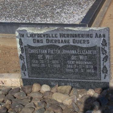 WIT Christian Pieter, de 1873-1956 &amp; Johanna Elizabeth MOOLMAN 1879-1956