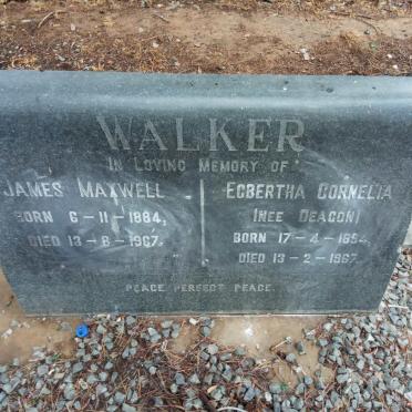 WALKER James Maxwell 1884-1967 &amp; Egbertha Cornelia DEACON 1894-1967