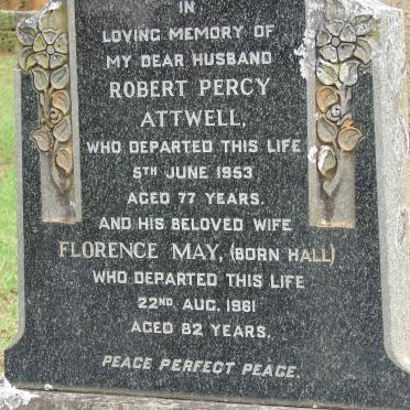 ATTWELL Robert Percy -1953 &amp; Florence May HALL -1961