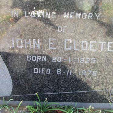 CLOETE John E. 1925-1976