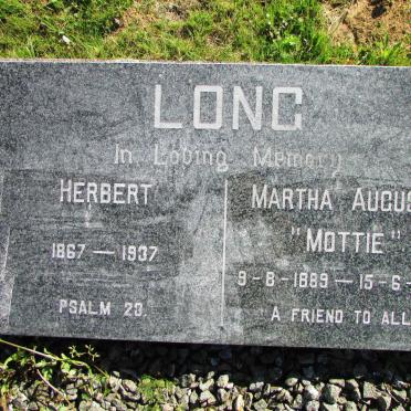 LONG Herbert 1867-1937 &amp; Martha Augusta 1889-1974