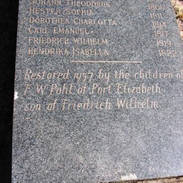 POHL Carl Friedrich 1768-1844 &amp; Hester Isabella MARX 1779-1844