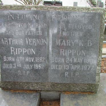 RIPPON Arthur Vernon 1882-1952 &amp; Mary K.B. 1891-1977