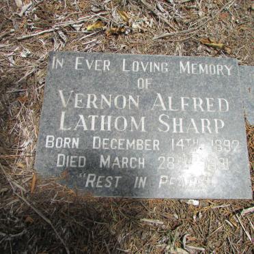 SHARP Vernon Alfred Lathom 1892-1991