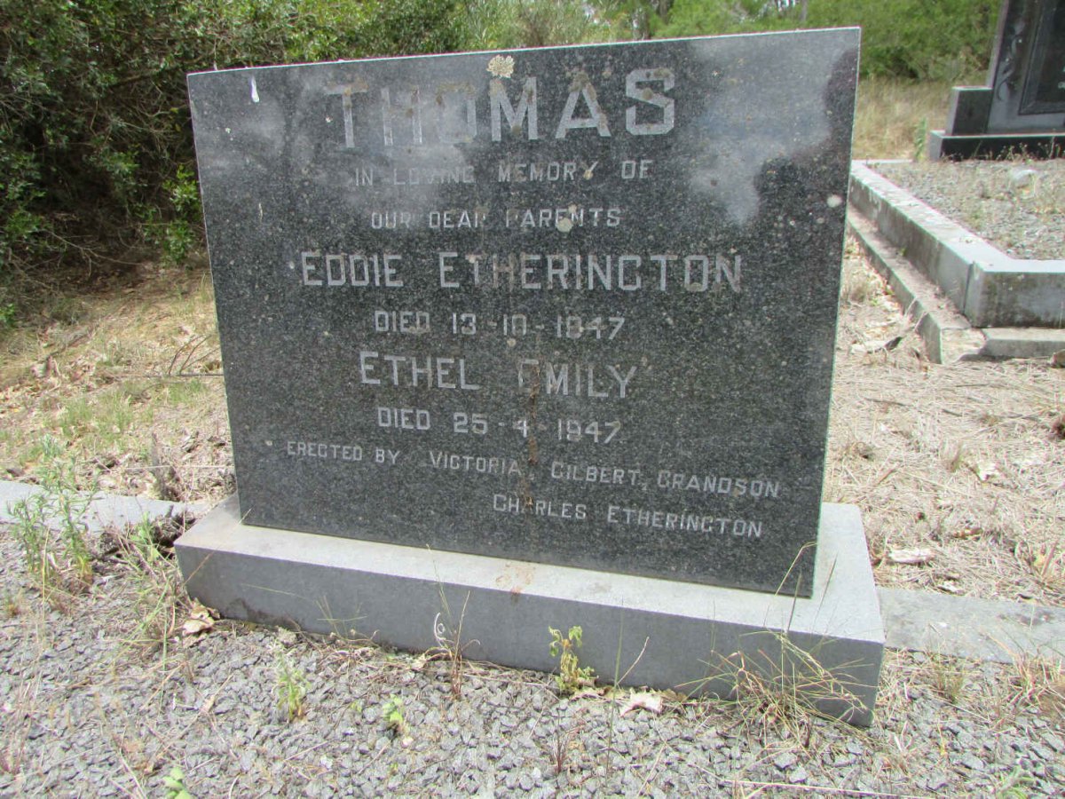 THOMAS Eddie Etherington -1947 &amp; Ethel Emily -1947