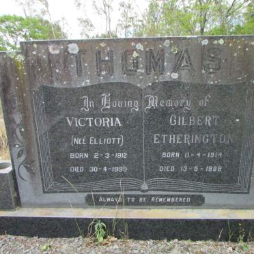 THOMAS Gilbert Etherington 1914-1985 &amp; Victoria ELLIOTT 1912-1999