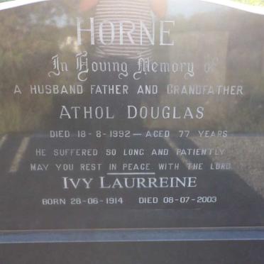 HORNE Athol Douglas -1992 &amp; Ivy Laurreine 1914-2003