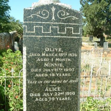 KING Olive -1876 :: KING Minnie -1907 :: KING Alice -1950