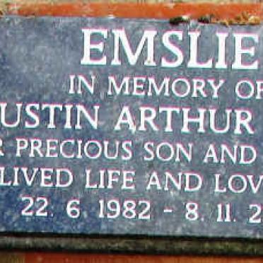 EMSLIE Justin Arthur Ross 1982-2003