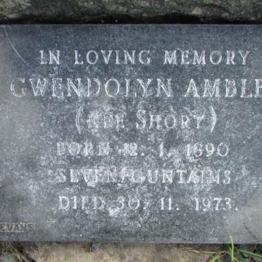 AMBLER Gwendolyn nee SHORT 1890-1973