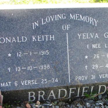 BRADFIELD Ronald Keith 1915-1998 &amp; Yelva Gladys LONG 1917-1989