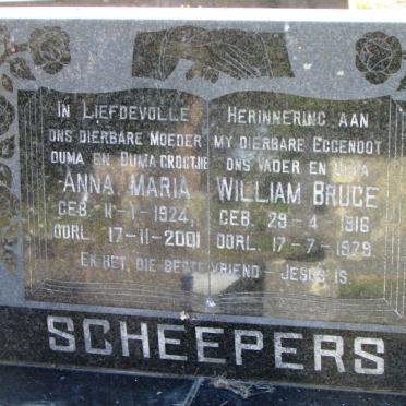 SCHEEPERS William Bruce 1916-1979 &amp; Anna Maria 1924-2001